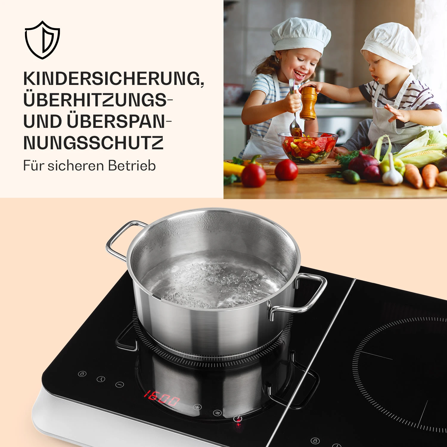 InnoChef Induktionskochfeld 3400W Touch Control Glaskeramik 5 InnoChef Induktionskochfeld 3400W Touch Control Glaskeramik – Bild 5