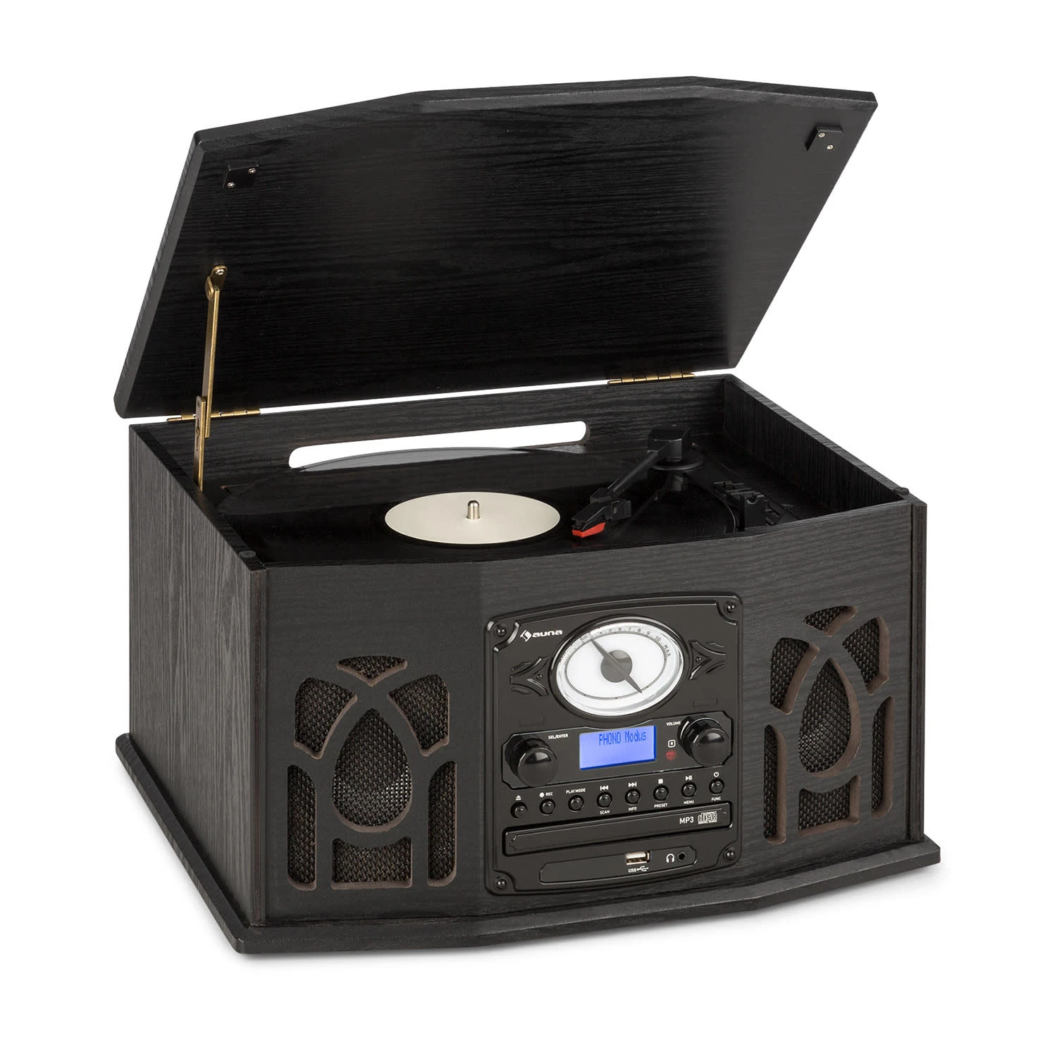 NR-620 DAB Stereoanlage Holz Plattenspieler DAB+ CD-Player Schwarz 1 NR-620 DAB Stereoanlage Holz Plattenspieler DAB+ CD-Player Schwarz