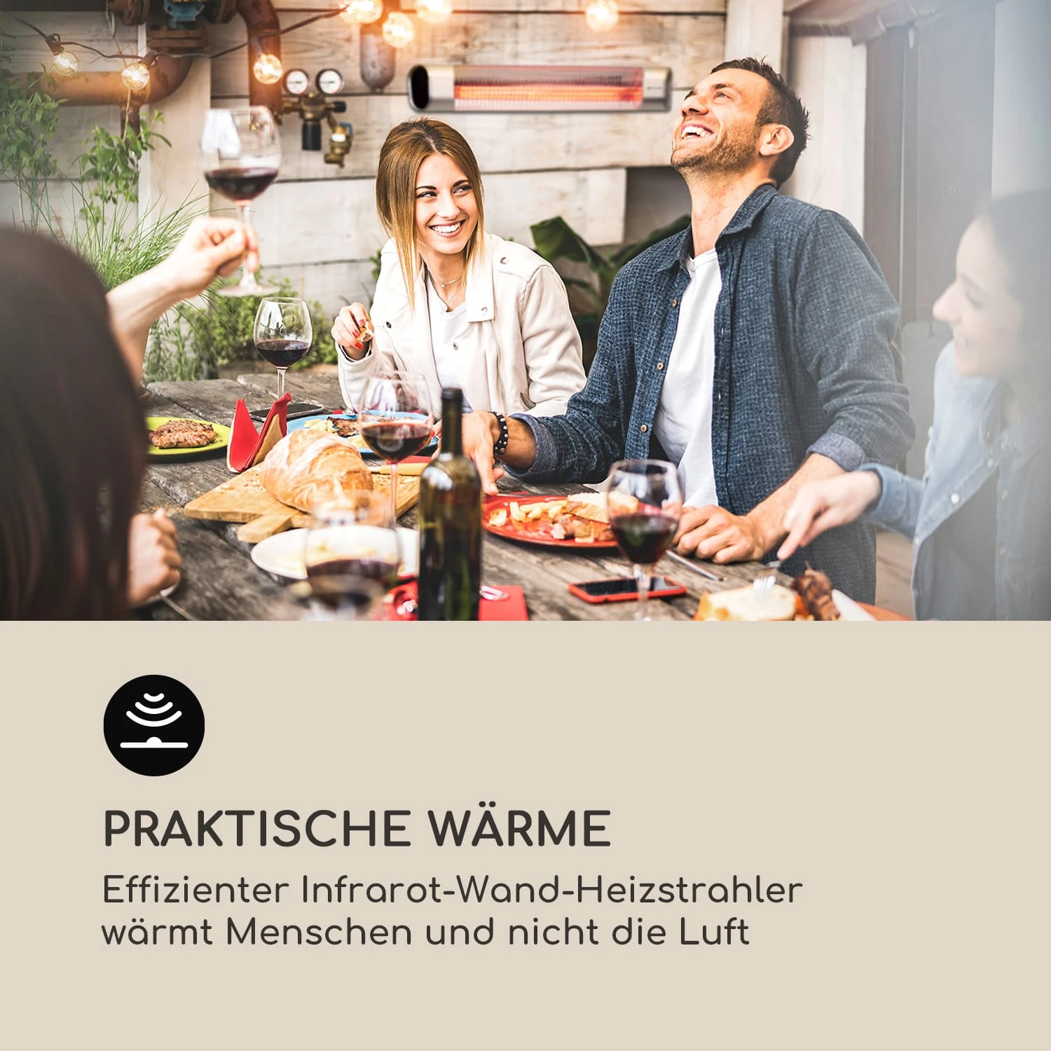 Dark Wave Infrarot-Heizstrahler 2000W Goldbeschichtete Carbonröhre IP65 Aluminium 2 Dark Wave Infrarot-Heizstrahler 2000W Goldbeschichtete Carbonröhre IP65 Aluminium – Bild 2