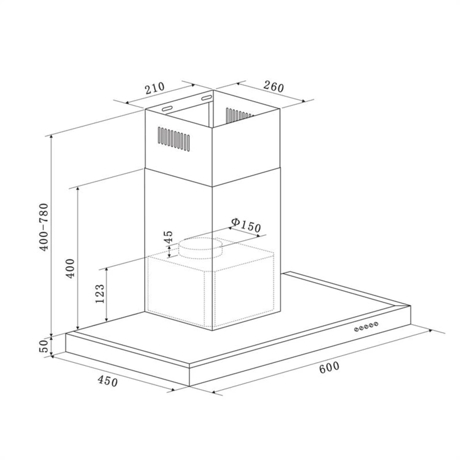 Darya Dunstabzugshaube 60cm 310 M³/h Edelstahl Silber 11 Darya Dunstabzugshaube 60cm 310 M³/h Edelstahl Silber – Bild 11