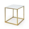 White Pearl I Couchtisch 50x50x50cm (BxHxT) Marmor Gold / Weiß