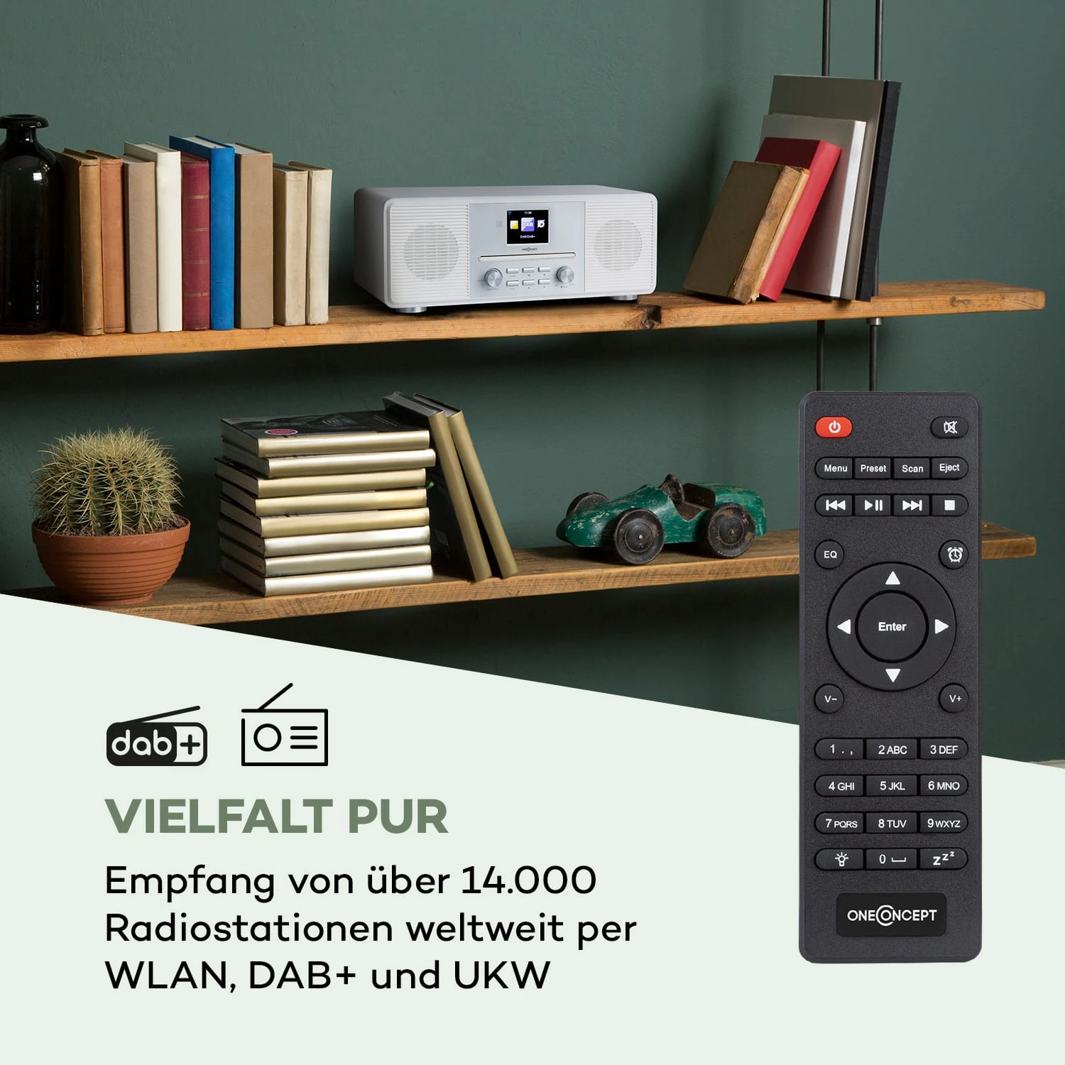 Streamo CD Internetradio 2x10W WLAN DAB+ UKW CD-Player BT Weiß 2 Streamo CD Internetradio 2x10W WLAN DAB+ UKW CD-Player BT Weiß – Bild 2