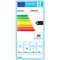 Alina Dunstabzugshaube 90cm 600 M³/h LED-Display Ambientelicht Schwarz -Innovation Home Appliances Store 10034106 energy label