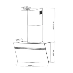 Alina Dunstabzugshaube 90cm 600 M³/h LED-Display Ambientelicht Schwarz -Innovation Home Appliances Store 10034106 yy 0009 logo