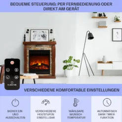 Lienz Elektrischer Kamin 1800W Steindekor Polystone Fernbedienung -Innovation Home Appliances Store 10034122 de 0006 usp