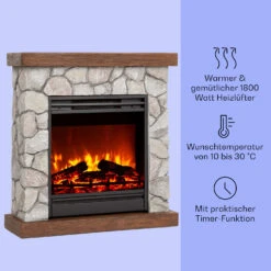 Lienz Elektrischer Kamin 1800W Steindekor Polystone Fernbedienung -Innovation Home Appliances Store 10034124 de 0003 usp