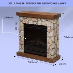 Lienz Elektrischer Kamin 1800W Steindekor Polystone Fernbedienung -Innovation Home Appliances Store 10034124 de 0005 usp