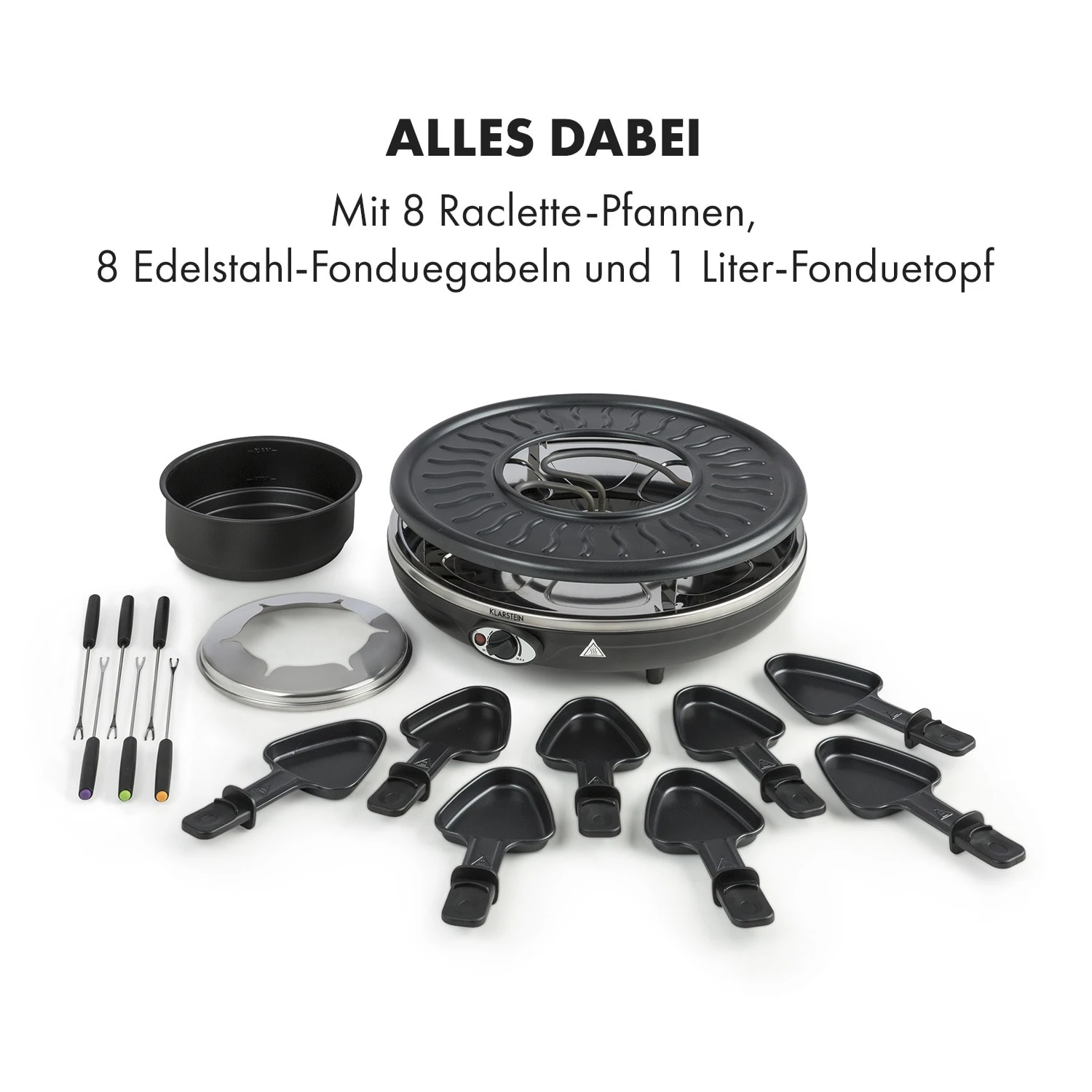 Fonduelette Raclette Und Fondue 1350W 1 Liter 38 Cm Ø Für 8 Personen 6 Fonduelette Raclette Und Fondue 1350W 1 Liter 38 Cm Ø Für 8 Personen – Bild 6