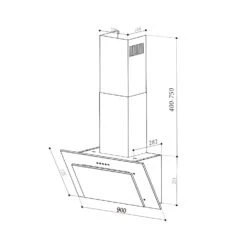 Athena 90 Dunstabzugshaube 90cm 300m³/h 69W Edelstahl -Innovation Home Appliances Store 10034195 yy 0010 dimensions