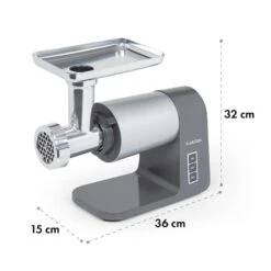 Mett Max Elektrischer Fleischwolf 600W Kupfermotor Aluminium -Innovation Home Appliances Store 10034244 yy 0008 logo Klarstein Mett Max elektrischer Fleischwolf grau