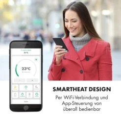 Bornholm Smart Konvektions-Heizgerät | 2000 W | SmartHeat Design: WiFi-Verbindung | LED-Display | 24-h-Timer | 2 Heizstufen: 1000 / 2000 W | IP24: Spritzwassergeschützt | Fernbedienung | Standgerät -Innovation Home Appliances Store 10034390 de 0008 logo