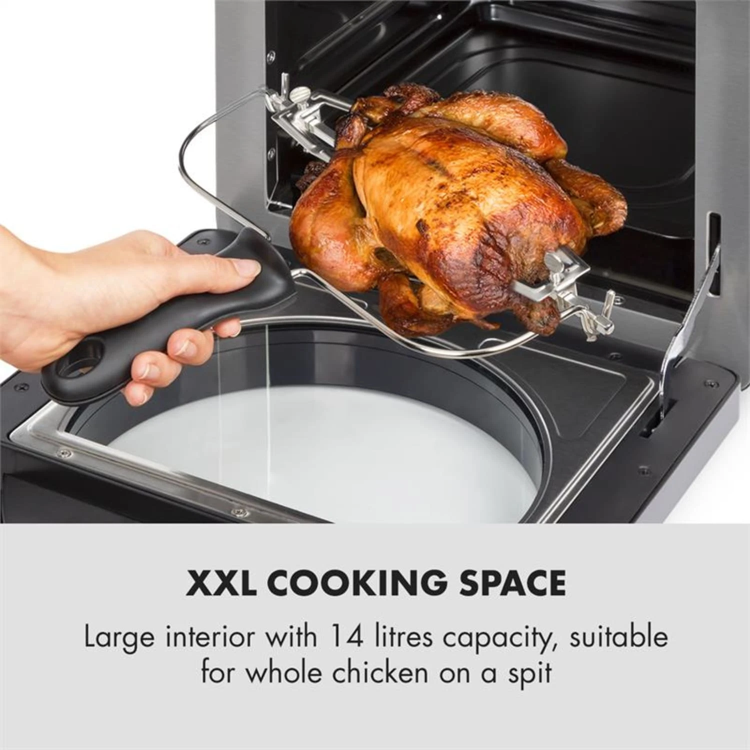 AeroVital Easy Touch Heißluftfritteuse 1700W 14l Timer 16 Programme Metallic / Schwarz 3 AeroVital Easy Touch Heißluftfritteuse 1700W 14l Timer 16 Programme Metallic / Schwarz – Bild 3