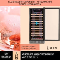 Vinovilla Grande 127 Built-in Uno Weinkühlschrank 320 Ltr 127 Fl. LED -Innovation Home Appliances Store 10034524 DE 0003 usp