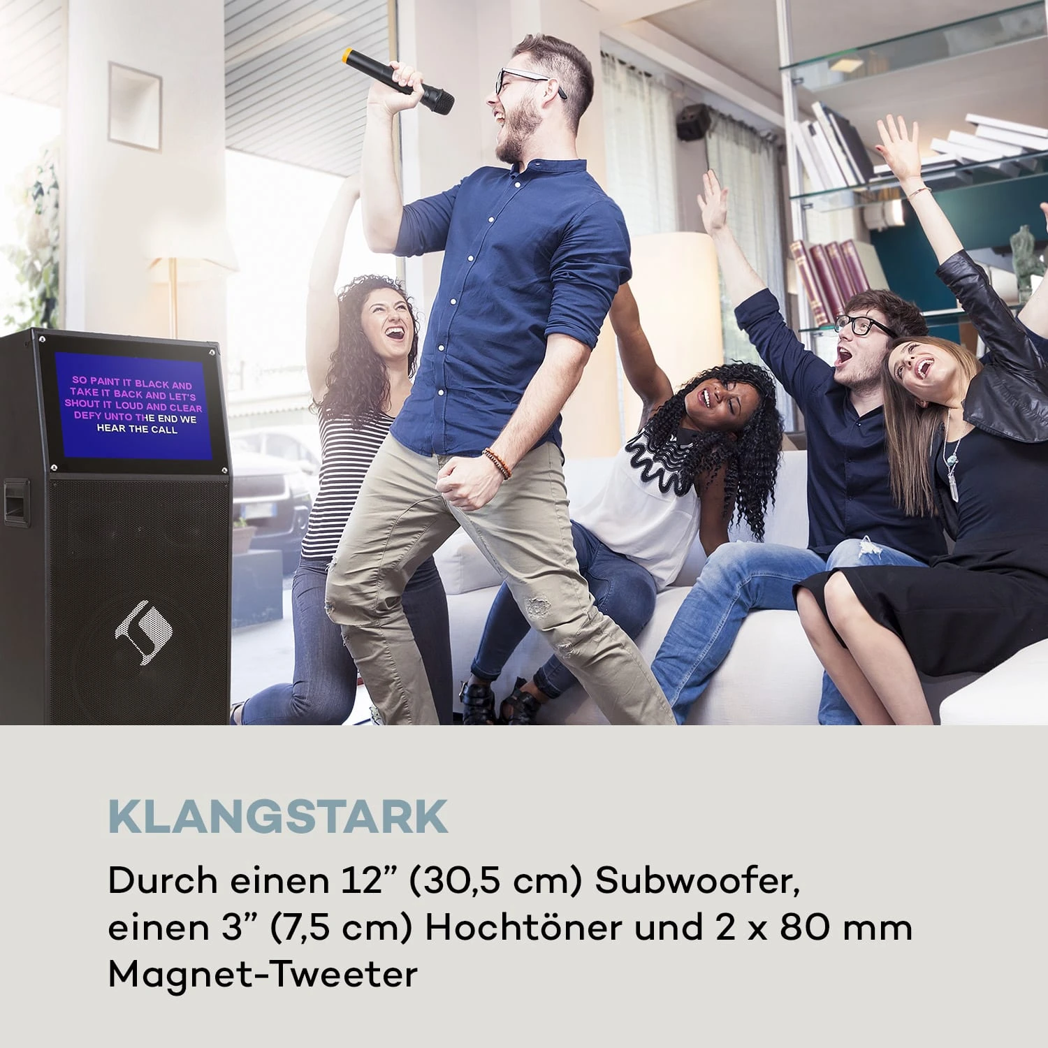 KTV Karaoke-System 15,4" Touch 2UHF-Mic WiFi BT USB SD HDMI Trolley 2 KTV Karaoke-System 15,4" Touch 2UHF-Mic WiFi BT USB SD HDMI Trolley – Bild 2