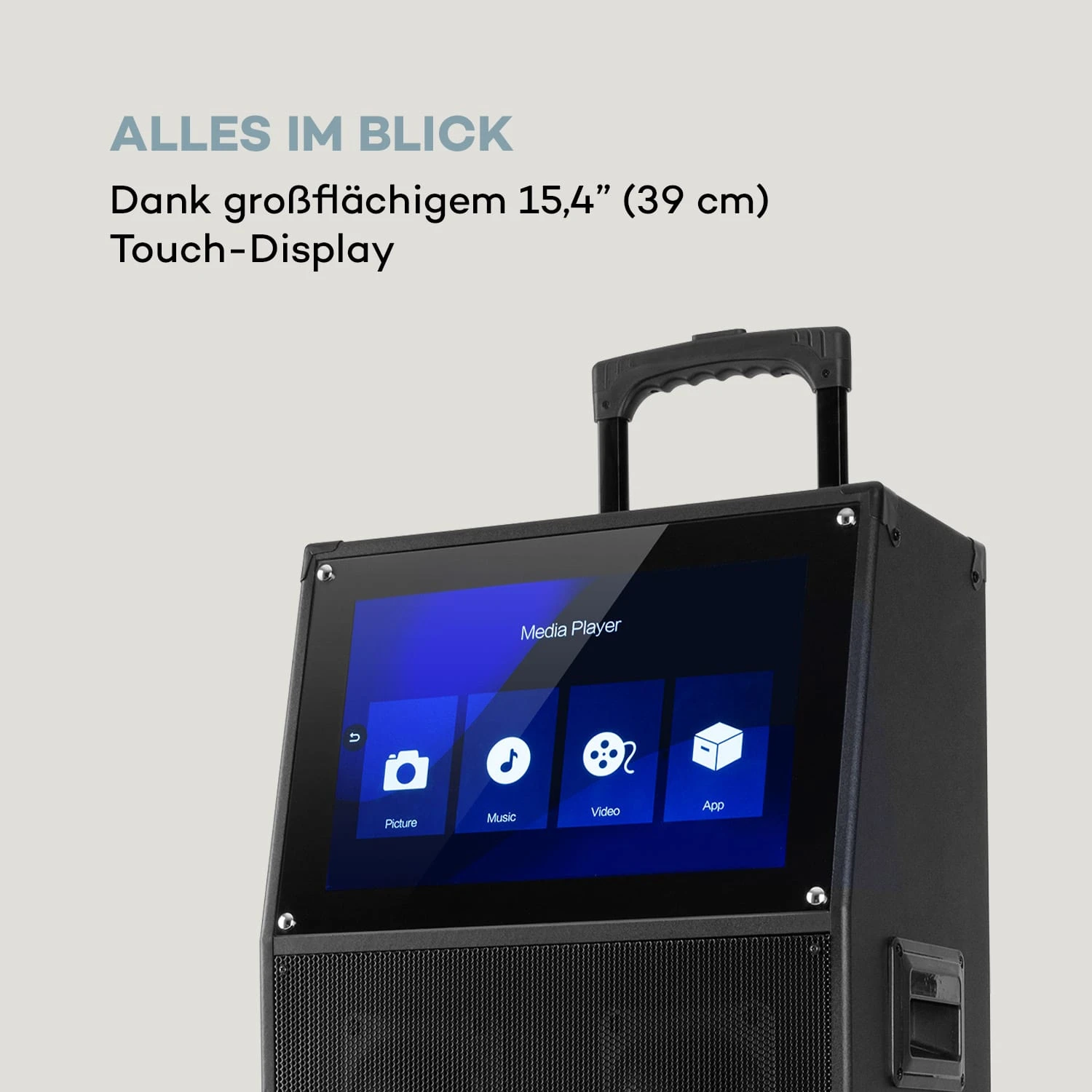 KTV Karaoke-System 15,4" Touch 2UHF-Mic WiFi BT USB SD HDMI Trolley 4 KTV Karaoke-System 15,4" Touch 2UHF-Mic WiFi BT USB SD HDMI Trolley – Bild 4