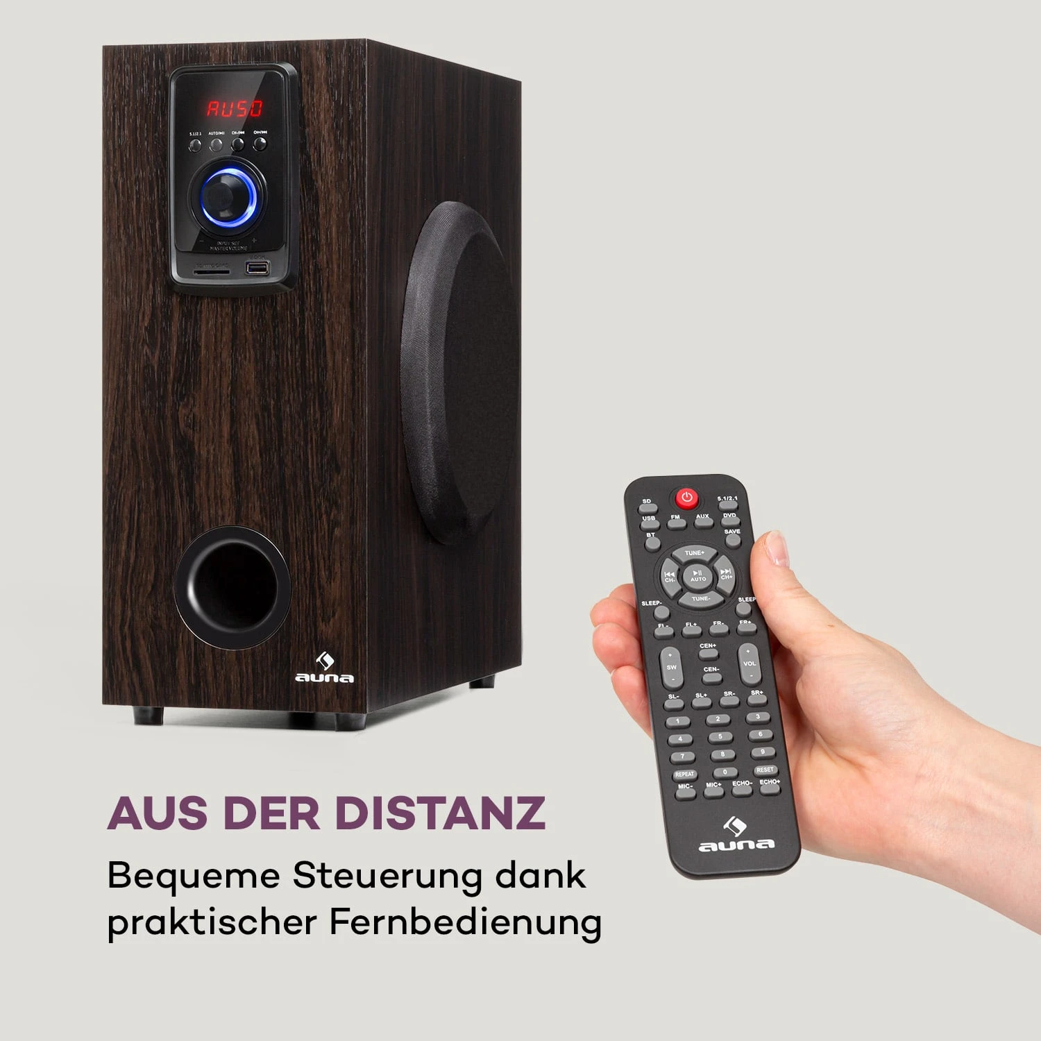 Areal Elegance 5.1-Surround-System 190W RMS BT USB AUX Fernbedienung 5 Areal Elegance 5.1-Surround-System 190W RMS BT USB AUX Fernbedienung – Bild 5