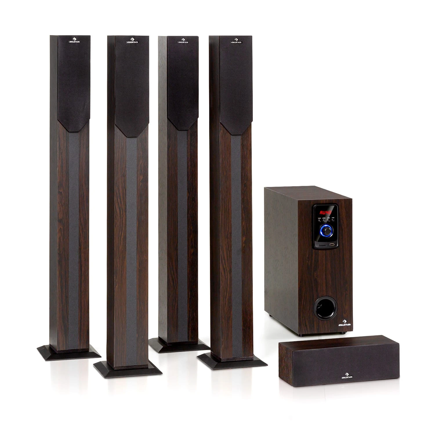 Areal Elegance 5.1-Surround-System 190W RMS BT USB AUX Fernbedienung 1 Areal Elegance 5.1-Surround-System 190W RMS BT USB AUX Fernbedienung