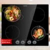 Kochheld 4-Zonen-Induktionskochfeld 6000W Dreh-Regler Glas Schwarz