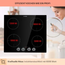 Kochheld 4-Zonen-Induktionskochfeld 6000W Dreh-Regler Glas Schwarz -Innovation Home Appliances Store 10034947 de 0003 usp