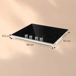Kochheld 4-Zonen-Induktionskochfeld 6000W Dreh-Regler Glas Schwarz -Innovation Home Appliances Store 10034947 yy 0011 dimensions