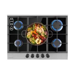 Innovation Home Appliances Store 33 Alchemist 5 Zonen Gaskochfeld Aluminium-Brenner Glaskeramik Schwarz