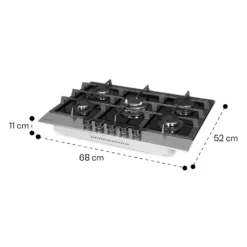 Alchemist 5 Zonen Gaskochfeld Aluminium-Brenner Glaskeramik Schwarz -Innovation Home Appliances Store 10034970 yy 0011 dimensions