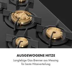 Goldflame 5 Gaskochfeld 5-flammig Messing-Brenner Glaskeramik Schwarz -Innovation Home Appliances Store 10034973 de 0003 logo