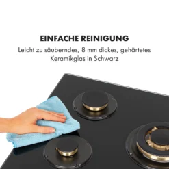Goldflame 5 Gaskochfeld 5-flammig Messing-Brenner Glaskeramik Schwarz -Innovation Home Appliances Store 10034973 de 0008 logo