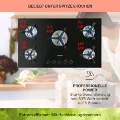 Trifecta 5 Gaskochfeld 5-flammig Triangle-Brenner Glaskeramik 11 Trifecta 5 Gaskochfeld 5-flammig Triangle-Brenner Glaskeramik -Innovation Home Appliances Store 10035470 de 0003 usp