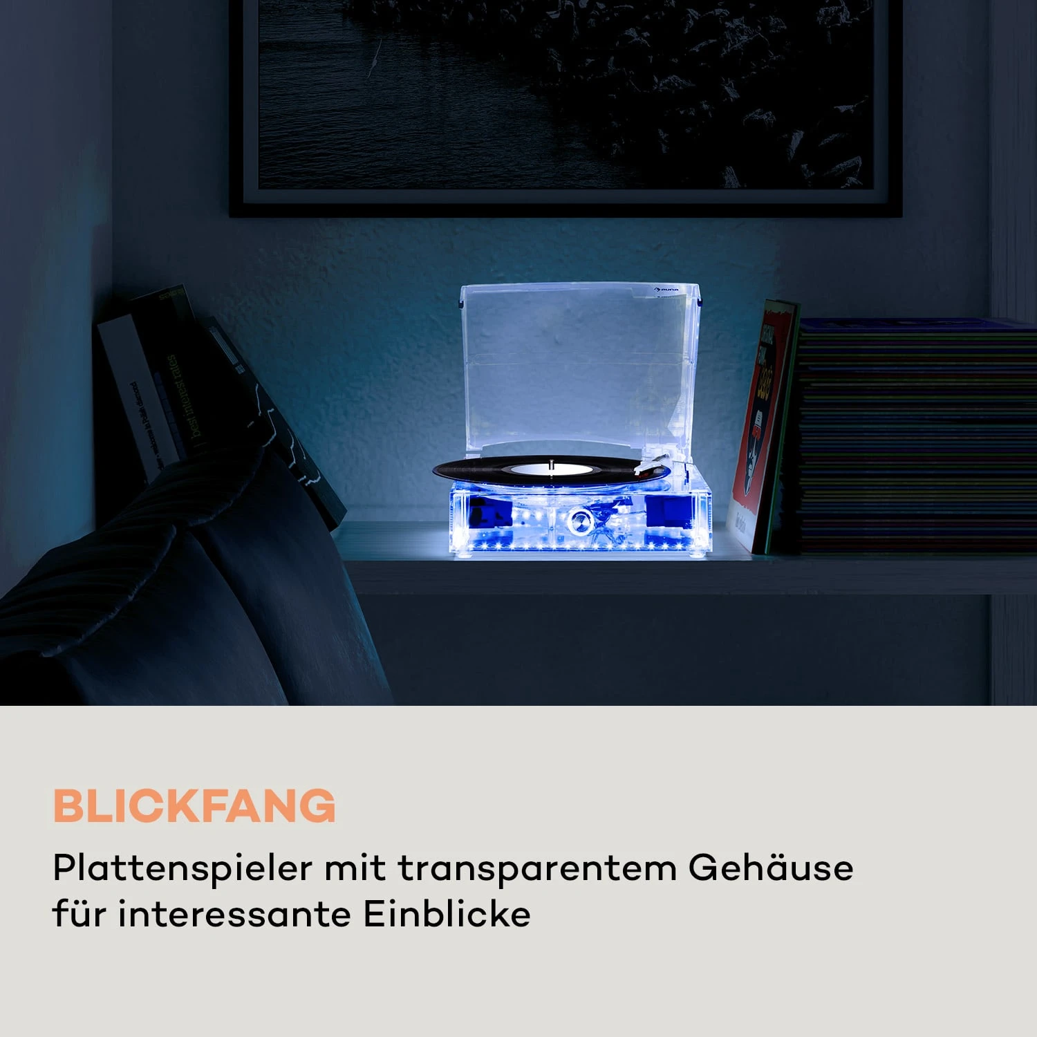 ClearTech Plattenspieler 33/45/78 U/min Bluetooth Stereolautsprecher 2 ClearTech Plattenspieler 33/45/78 U/min Bluetooth Stereolautsprecher – Bild 2