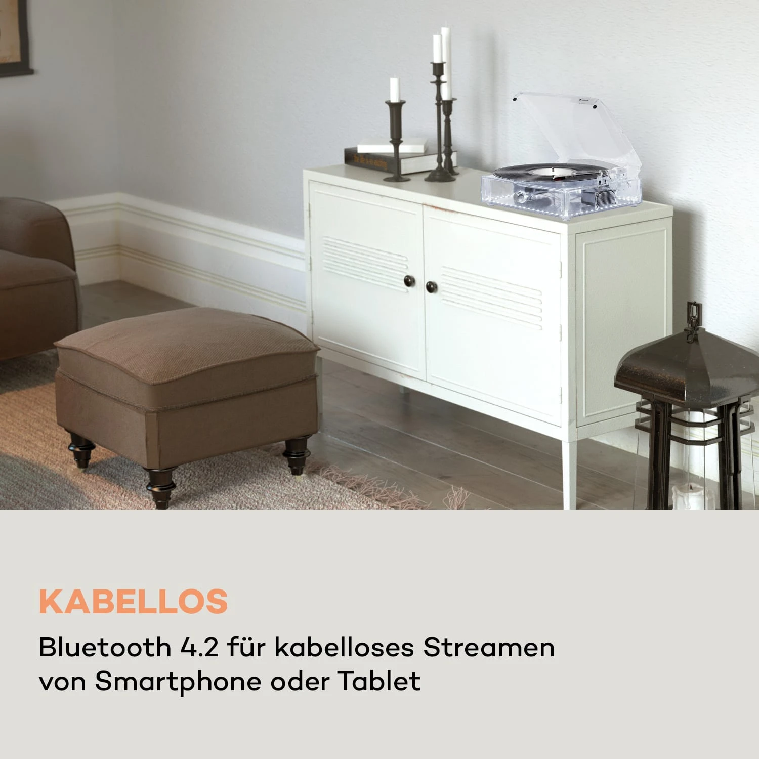 ClearTech Plattenspieler 33/45/78 U/min Bluetooth Stereolautsprecher 3 ClearTech Plattenspieler 33/45/78 U/min Bluetooth Stereolautsprecher – Bild 3