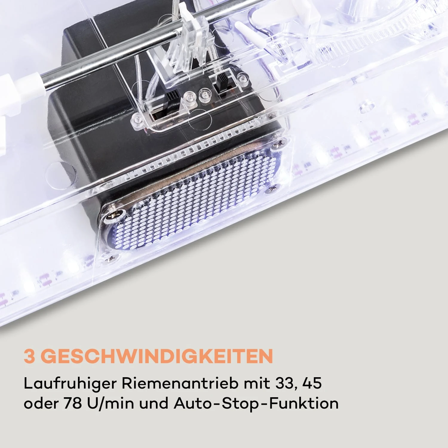 ClearTech Plattenspieler 33/45/78 U/min Bluetooth Stereolautsprecher 4 ClearTech Plattenspieler 33/45/78 U/min Bluetooth Stereolautsprecher – Bild 4