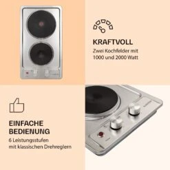 Appetito Domino Elektrokochfeld 2 Platten 3000 Watt Edelstahl -Innovation Home Appliances Store 10035700 de 0003 logo