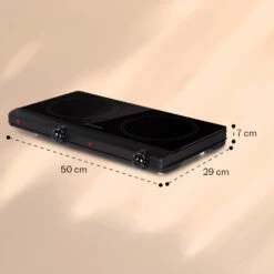 Cookbuddy Doppel-Kochfeld 2400W 5 Leistungsstufen Glaskeramik -Innovation Home Appliances Store 10035705 yy 0011 dimensions