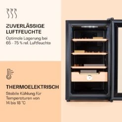Klarstein El Presidente 48 Zigarren-Humidor 48L 3 Einschübe 1 Fach Zedernholz -Innovation Home Appliances Store 10036103 de 0004 logo