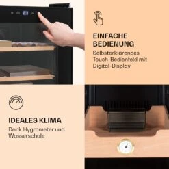 Klarstein El Presidente 48 Zigarren-Humidor 48L 3 Einschübe 1 Fach Zedernholz -Innovation Home Appliances Store 10036103 de 0005 logo