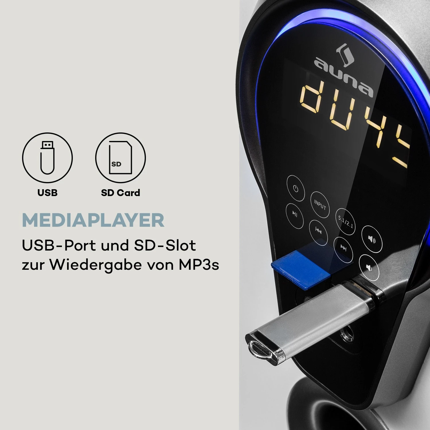 Areal 525 DG 5.1-Surround-System 125W RMS Opt-In BT USB SD AUX Fernbedienung 5 Areal 525 DG 5.1-Surround-System 125W RMS Opt-In BT USB SD AUX Fernbedienung – Bild 5