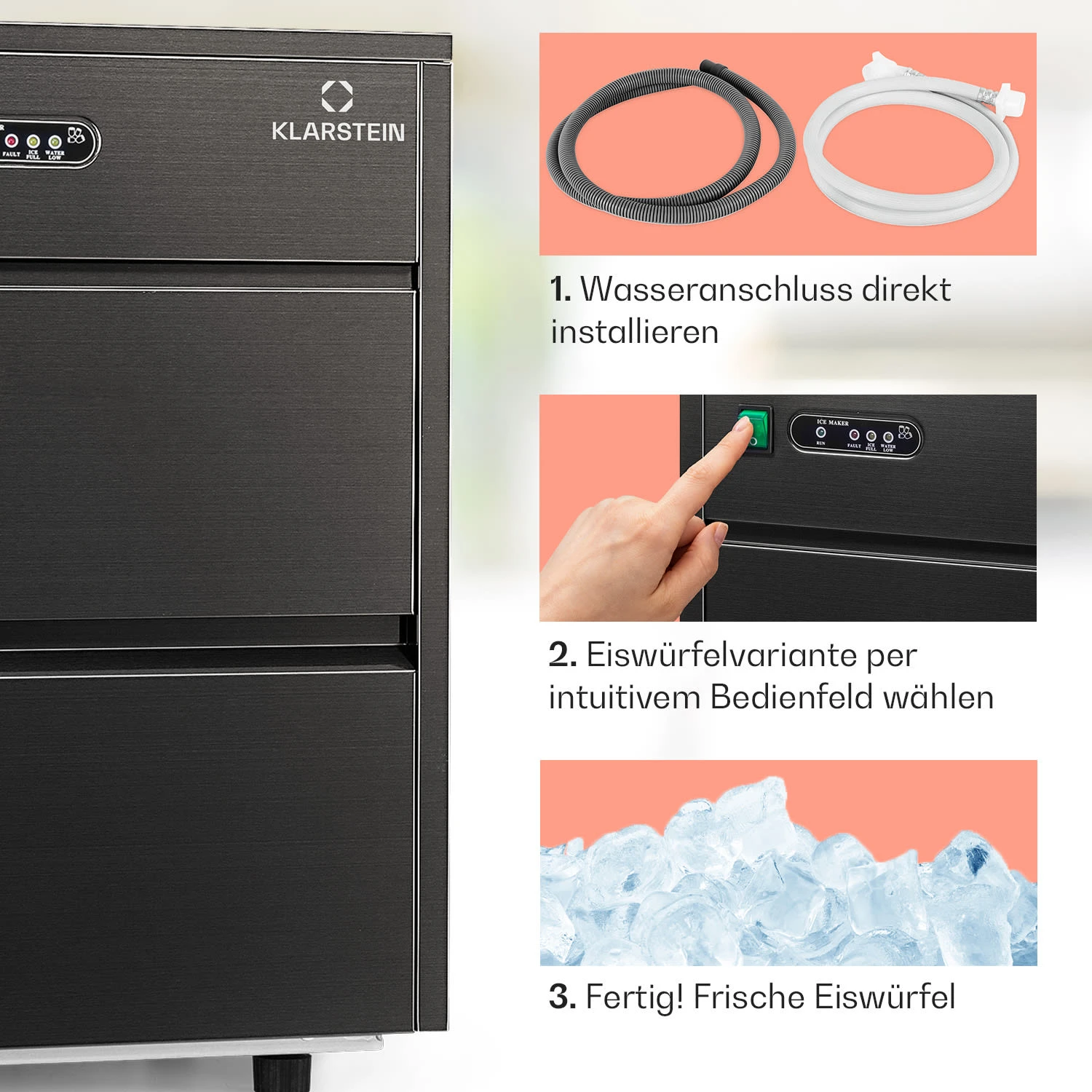 Powericer XL Eiswürfelmaschine 20 Kg/Tag 145 Watt 4 Powericer XL Eiswürfelmaschine 20 Kg/Tag 145 Watt – Bild 4