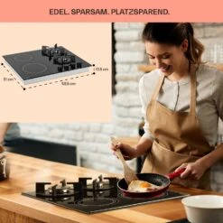 MultiChef 4 Kombi-Gaskochfeld Gas/Glaskeramik 4 Zonen -Innovation Home Appliances Store 10036337 de 0006 usp