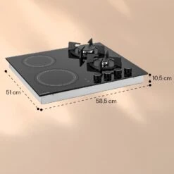 MultiChef 4 Kombi-Gaskochfeld Gas/Glaskeramik 4 Zonen -Innovation Home Appliances Store 10036337 yy 0011 dimensions