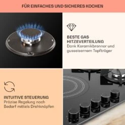 MultiChef 5 Kombi-Gaskochfeld Gas/Glaskeramik 5 Zonen -Innovation Home Appliances Store 10036338 de 0004 usp
