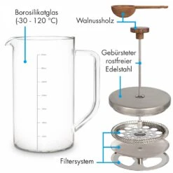 Glaswerk Ristretto French Press 0,35 Liter Borosilikatglas Edelstahl Walnussholz -Innovation Home Appliances Store 10036360 de 0005 logo