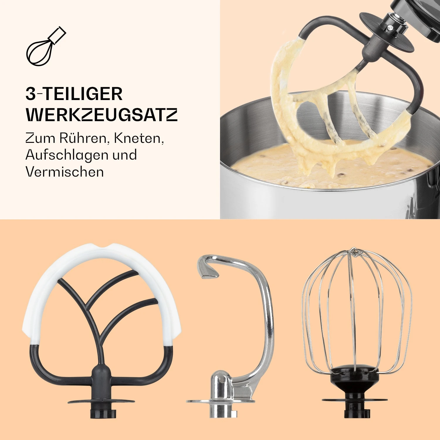 Bella Pico 2G Küchenmaschine 1300W 1,7PS 6 Stufen 5 Liter 5 Bella Pico 2G Küchenmaschine 1300W 1,7PS 6 Stufen 5 Liter – Bild 5