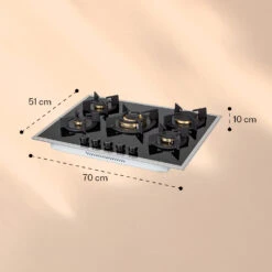 Goldflame 5 Prime Gaskochfeld 5-flammig Messing-Brenner Glaskeramik -Innovation Home Appliances Store 10037808 yy 0007 logo