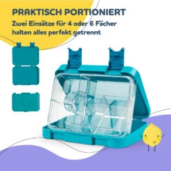 Schmatzfatz Junior Lunchbox 6 Fächer 21,3 X 15 X 4,5 Cm (BxHxT) -Innovation Home Appliances Store 10037944 de 0004 usp
