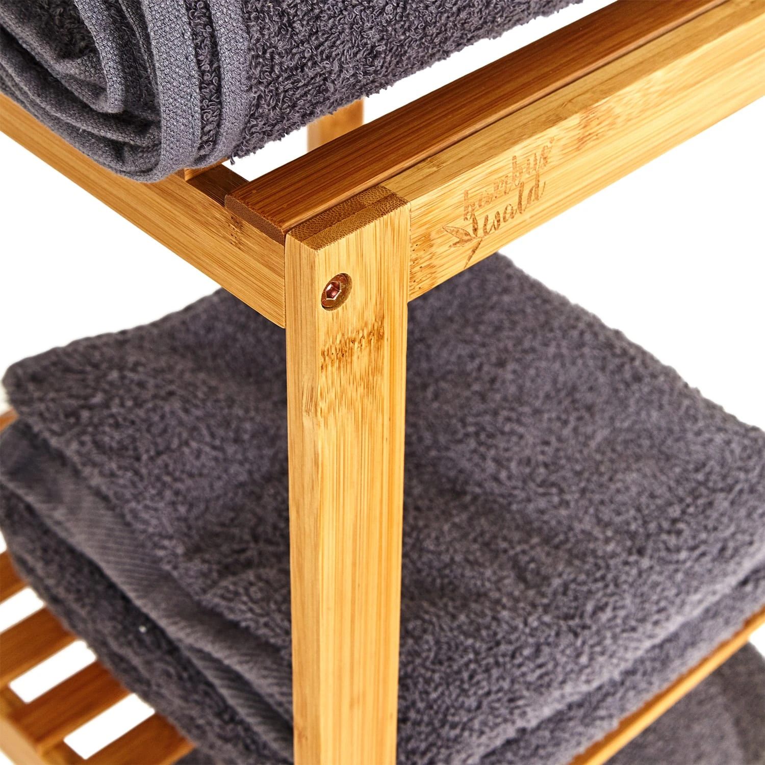 Regal Mehrzweckregal 4 Etagen 34x110x33cm (BxHxT) Kombinierbar Bambus 5 Regal Mehrzweckregal 4 Etagen 34x110x33cm (BxHxT) Kombinierbar Bambus – Bild 5