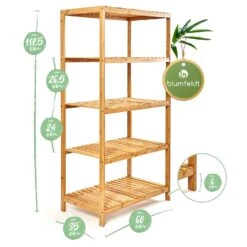Regal Mehrzweckregal 5 Etagen 60x117,5x35cm (BxHxT) Bambus -Innovation Home Appliances Store 10038074 yy 0007 logo