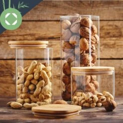 Eckiges Glas Mit Bambusdeckel Luftdicht Mit Silikonring 10x16x10 Cm 1200 Ml -Innovation Home Appliances Store 10038103 yy 0004 logo