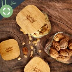 Eckiges Glas Mit Bambusdeckel Luftdicht Mit Silikonring 10x16x10 Cm 1200 Ml -Innovation Home Appliances Store 10038103 yy 0005 logo