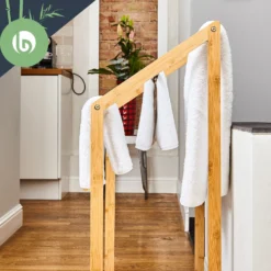 Handtuchhalter 3-fache Metallstreben 51x86x31cm Stufenenoptik Bambus -Innovation Home Appliances Store 10038104 yy 0003 logo
